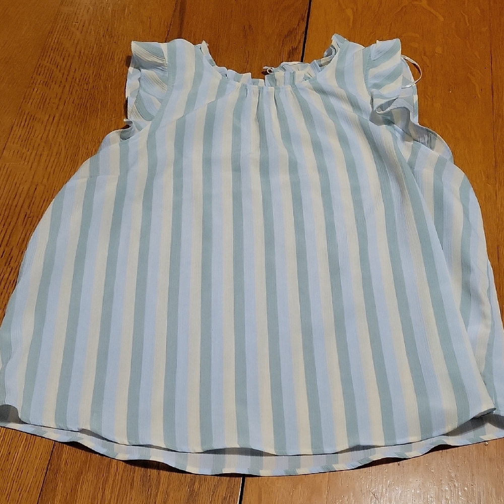 LC Lauren Conrad Striped Blue and White Blouse